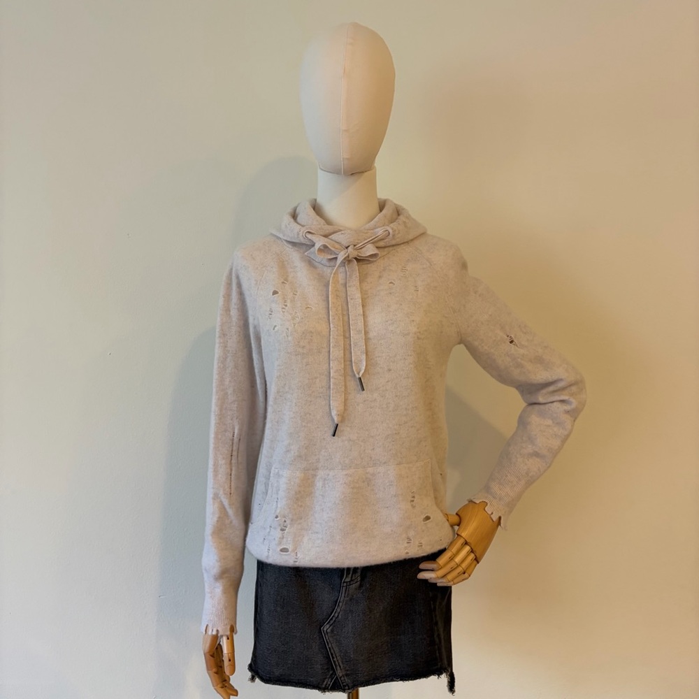 ✨ NWOT AQUA Cashmere Distressed Grunge Hoodie (L)
